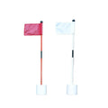 Fiberglass Metal Plastic Aluminum Golf Flagsticks and Cup Holders Set with Nylon White/Red Flags 33inch Length