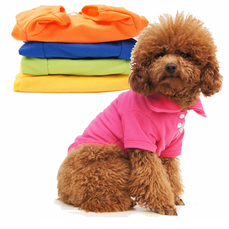 Wholesale Pet Clothes Colorful Simply Dog Blank Polo Shirt Summer