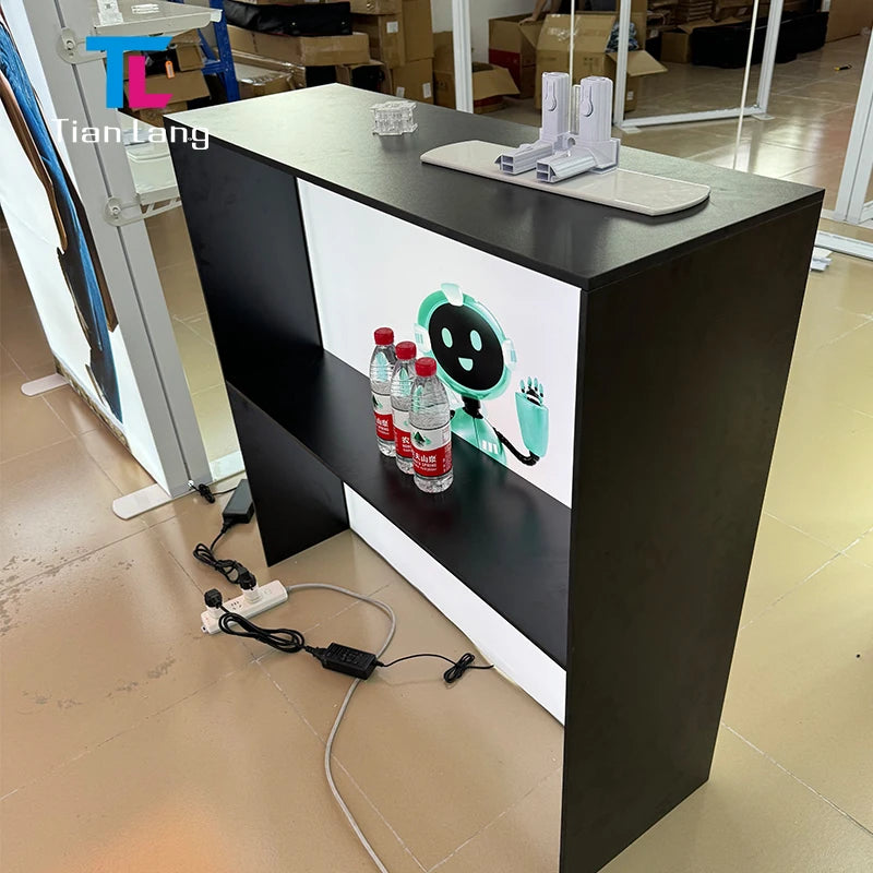 Portable 1*1M SEG Advertising Light Box Table Wooden Exhibition Storage Partition Board for Trade Shows