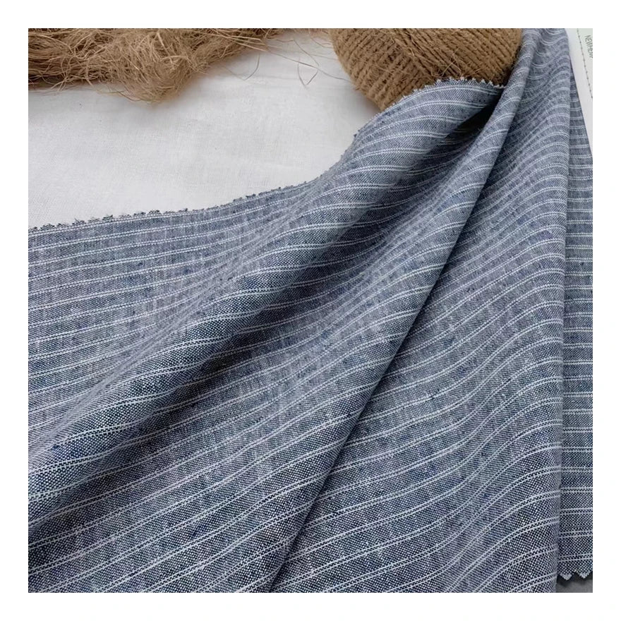 51154 Eco-Friendly Lightweight 55% Hemp 45% Organic Cotton Blended Yarn Dyed Woven Plain Fabric for Boys Garment