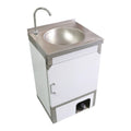 Portable Outdoor Hand Wash Sink Without Hot Water Single Bowl Style 15l Water Tank Included Foot Switch Free Standing with Wheel