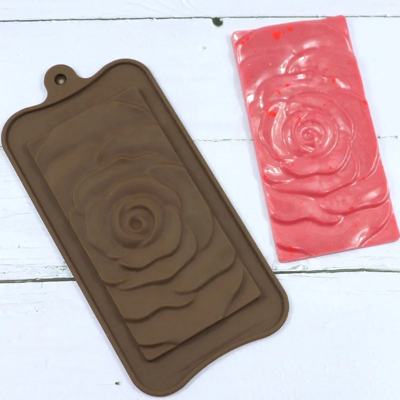 1101 Single Big Rose Shape Waffle Chocolate Mold Silicone Chocolate Mold Diy Bake Tool Decoration Candy Resin Silicone