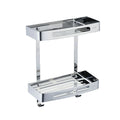 Hotel Bathroom Towel Shelf SUS304 Salon Wall Storage Basket With 2 Tiers