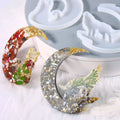 Wholesale Resin Molds Crescents Moon Epoxy Molds Silicone Molds for Epoxy Resin Wolf with Moon Cat  Horse Deer