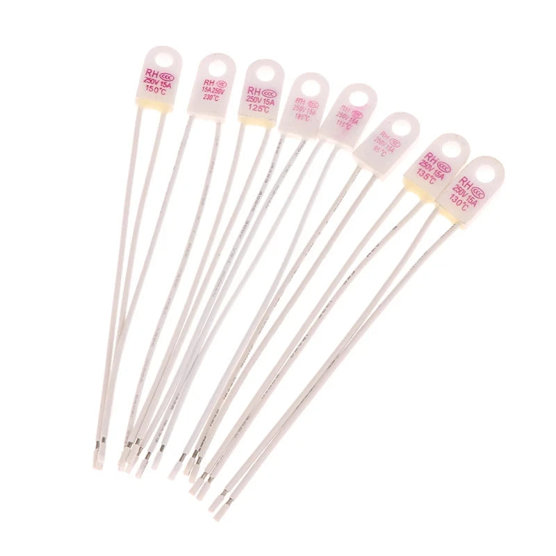 Thermal Fuse Temperature Cutoff 250V 15A Axial Lead Heat Protection for 3D Printer Power Supply Heater