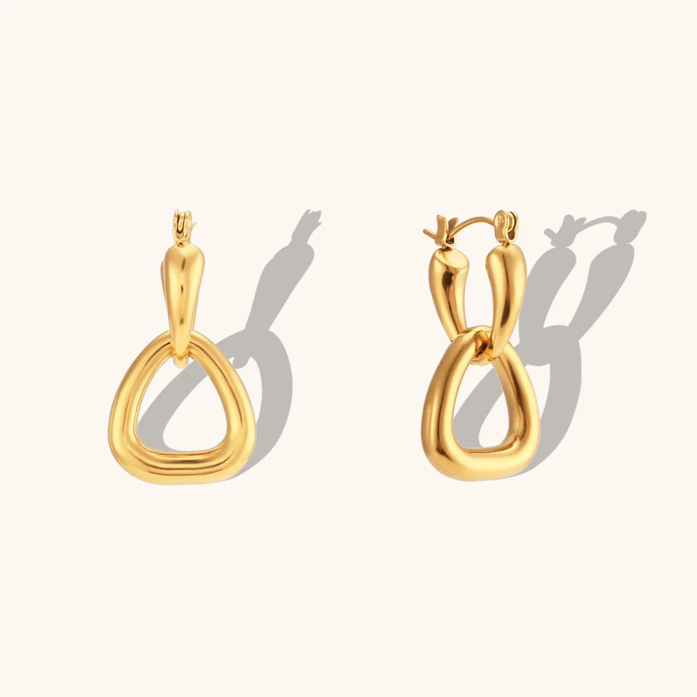 Fashion Jewelry 18K Gold  Plated Stainless Steel Geometric Earrings Non Tarnish Jewelry for Women