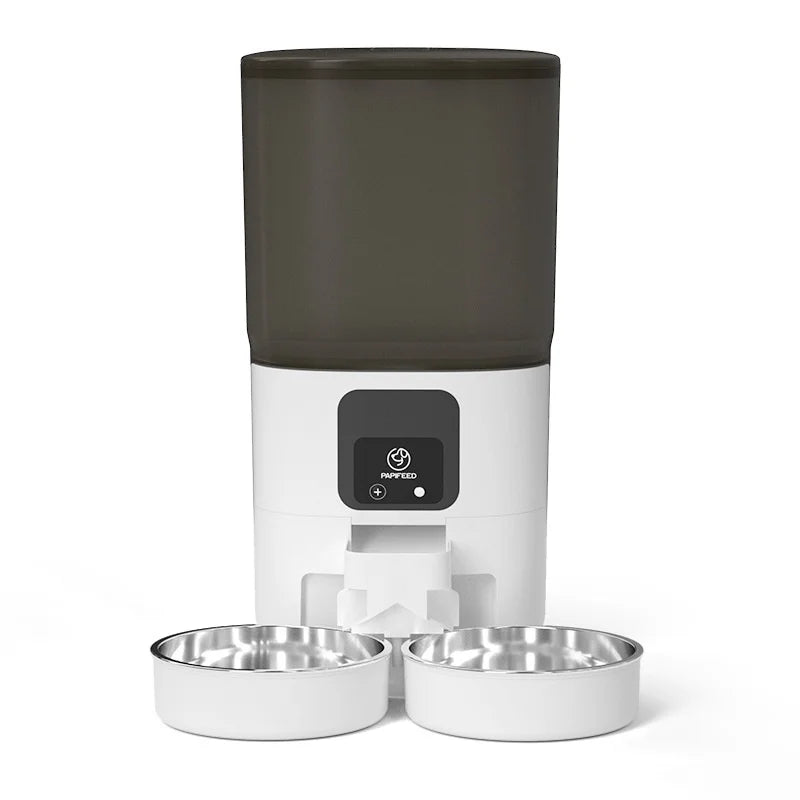 USMILEPET Automatic Pet Feeder Double Stainless Steel Bowl for Cats Dogs Automatic 2-Splitter Cat Feeder With Camera