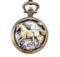 Classic Horse Bronze Vintage Empty Men Women Antique Hollow Pocket Watch