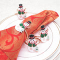 Cute Christmas Anime Napkin Holder and Rings Luxury Round Snowman Tableware for Wedding and Christmas Serviette Decoration