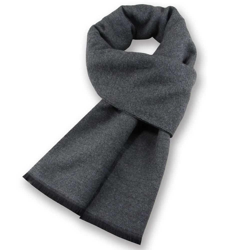 Custom High Quality Soft Cashmere Long Winter Scarf Solid Color Fluffy Shawl for Men