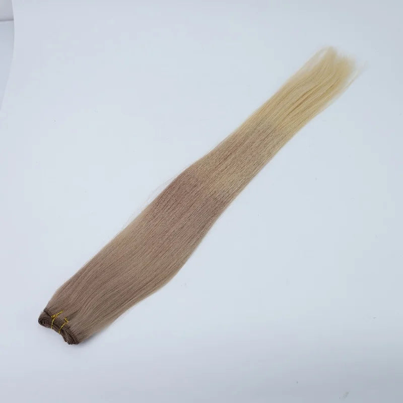 EMEDA Raw Virgin Double Drawn Russian Weft Hair Extensions Human Hair Machine Made Hair Weft