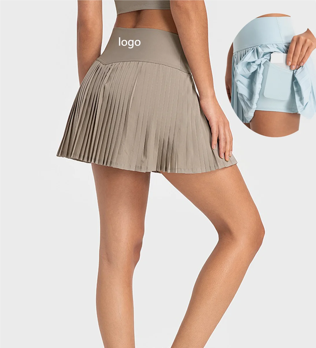 Women's Mini Skirts Fitness Tennis Gym Wear Pleated Tennis Pickleball Skirts With Pocket Shorts Sportswear