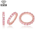 Top Icy Cubic Zircon AAA CZ Hip Hop Tennis Rings Jewelry