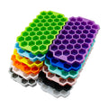 Food Grade Eco-friendly Silicone Honeycomb Shape Ice Cube Tray Mold 37 Holes with Lids for Cone Holders and Ice Cream Tools