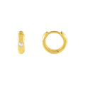 LOZRUNVE S925 Silver Bezel Heart CZ Huggie Hoop Minimalist Delicate Earring Jewelry Wholesale
