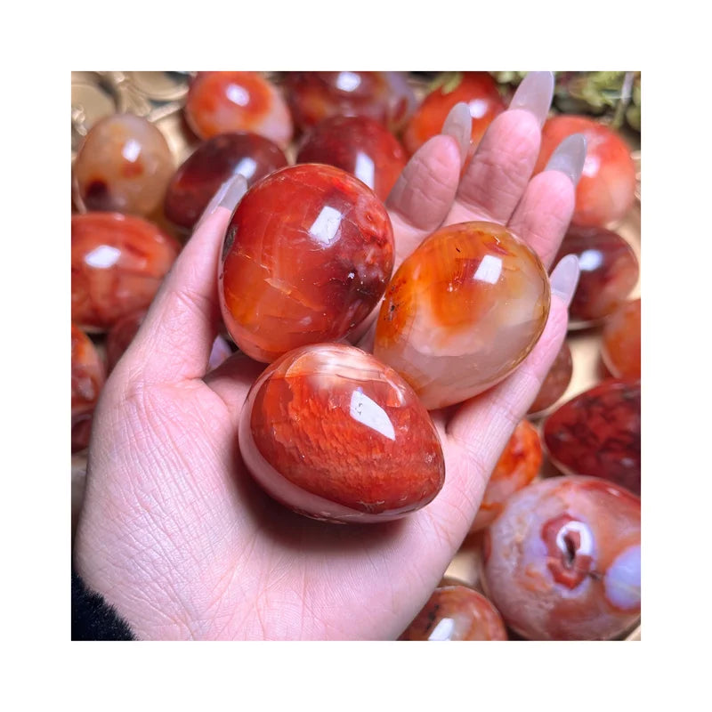 High Quality Bulk Crystal Massage Egg Agate Tumble Fengshui Carnelian Eggs for Sale