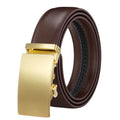 LQbelt Factory Men's Genuine Leather Belt Male Gold Cowhide Automatic Buckle Belts Leather Man Ratchet Wholesale Stock