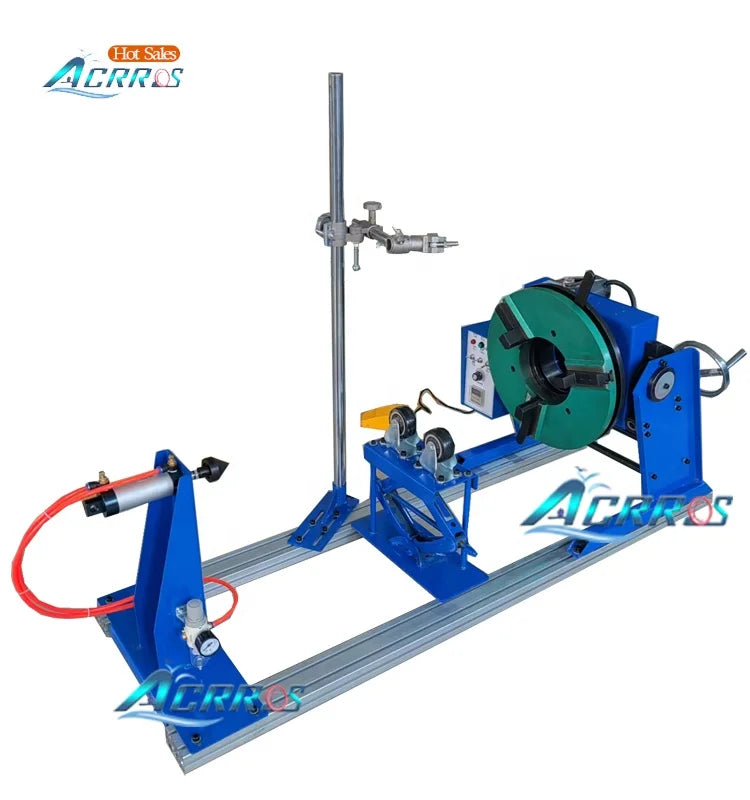 100kg Welding Positioner / Welding Turntable with air Powered Tail Stock and Welding Torch Stand