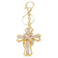 Blessed & Holy Luxury Jesus Corss Pray Charm Keychain Key Ring Glitter Crystal Rhinestones Car Pendant Diamond Metal Key Chains