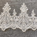 Handmade DIY Wedding Veil with Border Embroidery Lace Trim Mesh Fabric Material Accessories for Shoes and Bags for Curtains
