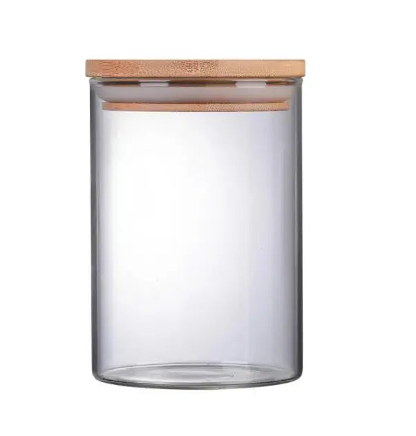 Wholesale 250ml 300ml 350ml 450ml Airtigh Glass Jar Container With Bamboo Lid for Food