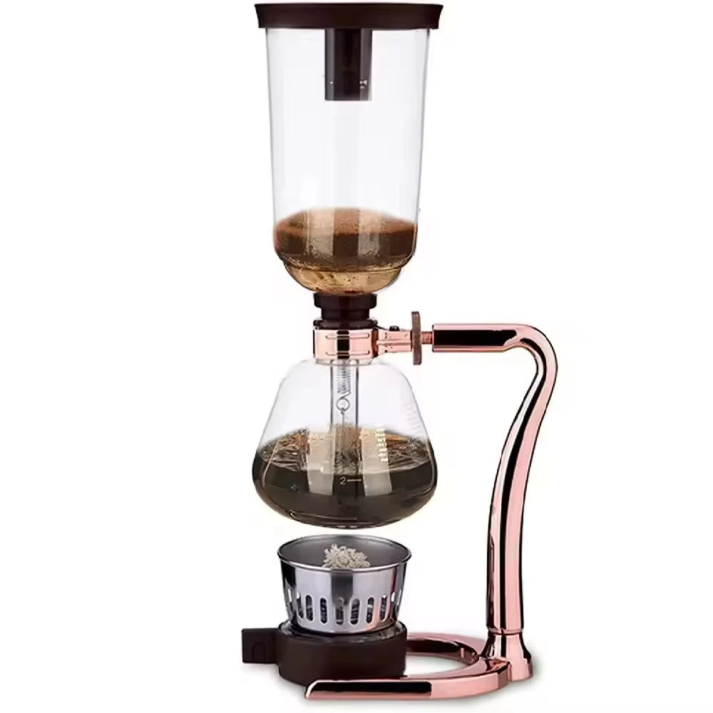 Retro Siphon Pot Court Siphon Syphon Coffee Maker Glass Pot Vacuum Syphon Practical Coffee Machine Reusable Filter Easy Clean