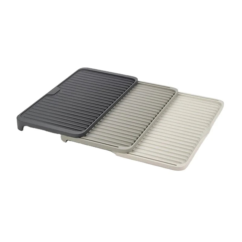 Kitchen Countertop Draining Dish Rack Large Capacity Drain Board Rack Plastic Food-grade Drain Tray