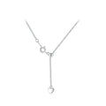 Women's INS Style Simple Silver Plated Heart Necklace with High-end Water Wave Chain Personalized Sweater Chain for Anniversary