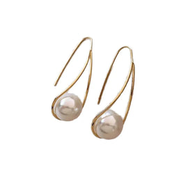Rinhoo Zircon Pearl Long Earrings Fashion Rhinestone Knot Earring for Women Girls Geometric Trend Earrings Jewelry
