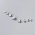 4mm 5mm 6mm 7mm Links Sterling Silver Round Zircon Connector Charms for Jewelry Making Supplies