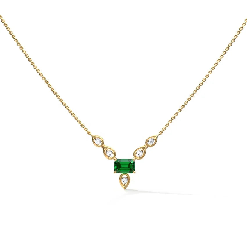 LOZRUNVE Gold Filled 925 Sterling Silver CZ Petals Chain Necklace Delicate Jewelry