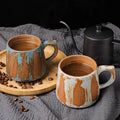12oz Japanese Home Office Retro Large Personalized Pottery Stone Handmade Stoneware Ceramic Latte Milk Mug Cup