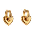 Wholesale Titanium Stainless Steel 18k Gold Plated Heart Earrings Hoops Dangle Jewelry Earring Supplier