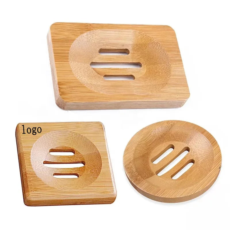 Natural Handmade Self Drining Soap Holder Bathroom Shower Soap Tray bar Saver case Kitchen Wooden Bamboo Soap Dish