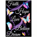 Hot Selling 5D DIY Diamond Painting Kit Adults' Printed Butterfly Text Art Classic Home Decor Gift