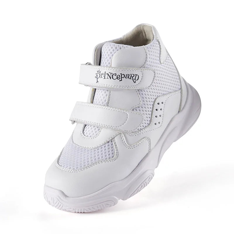 Princepard Kids Sneakers White Running Shoes with Ankle Support Orthopedic Flat Foot Shoes for Winter and Spring