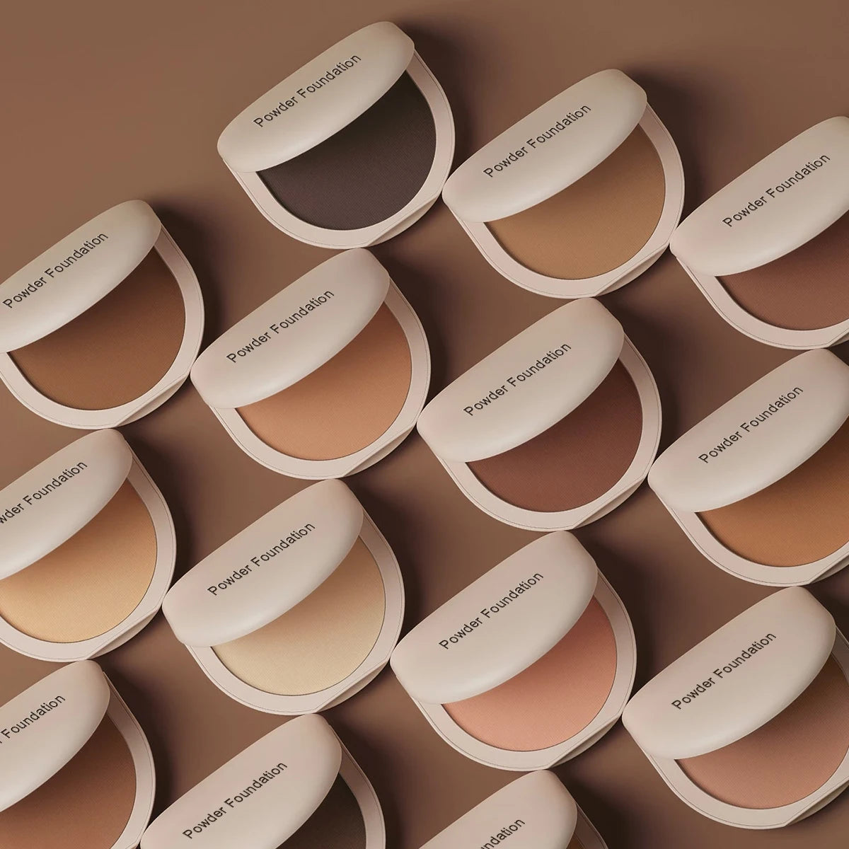 Long Wearing Luxury 14 Shades Tinted Pressed Powder Shine Control Sweatproof Waterproof Powder Foundation Makeup Wholesale