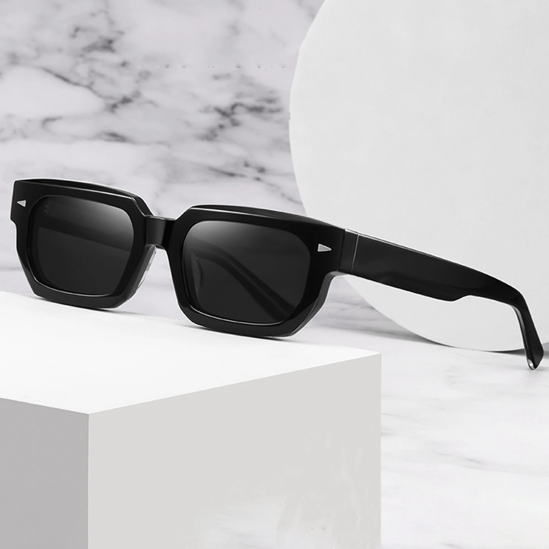 2025 Designer Gold Frame Square Sunglasses for Women Polarized Acetate Lenses Small Size and Stylish