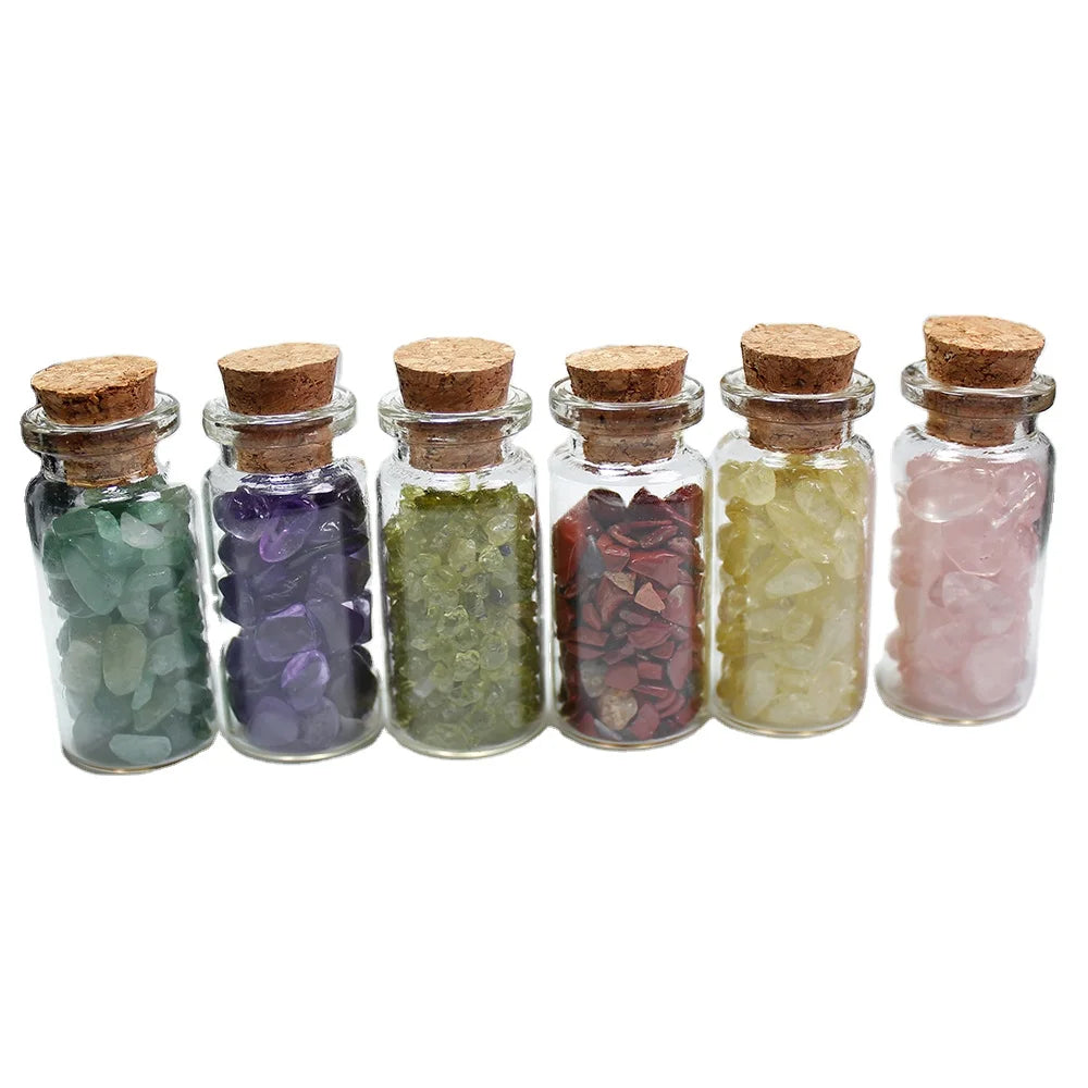 Natural Crystal Chips Chakra Crystal Crafts Healing Stone Amethyst Gravels Wishing Bottle