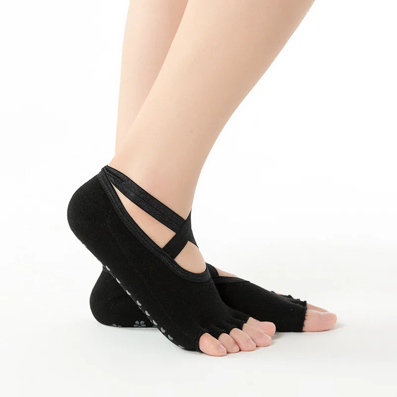 Professional Non-Slip Women's Five-Finger Summer Yoga Socks Thin Pilates Fitness Silicone Breathable Yoga Socks
