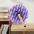 Printing Promotional Round Hand Fan Customized Wood Hand Fan