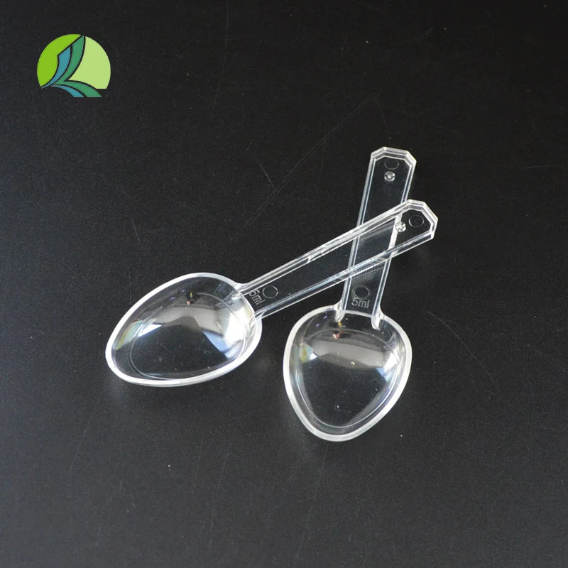 Direct Supply PS 5ML E.O Transparent Plastic Food Grade Medicine Spoon Sterile Logo Printing for Liquid Packing