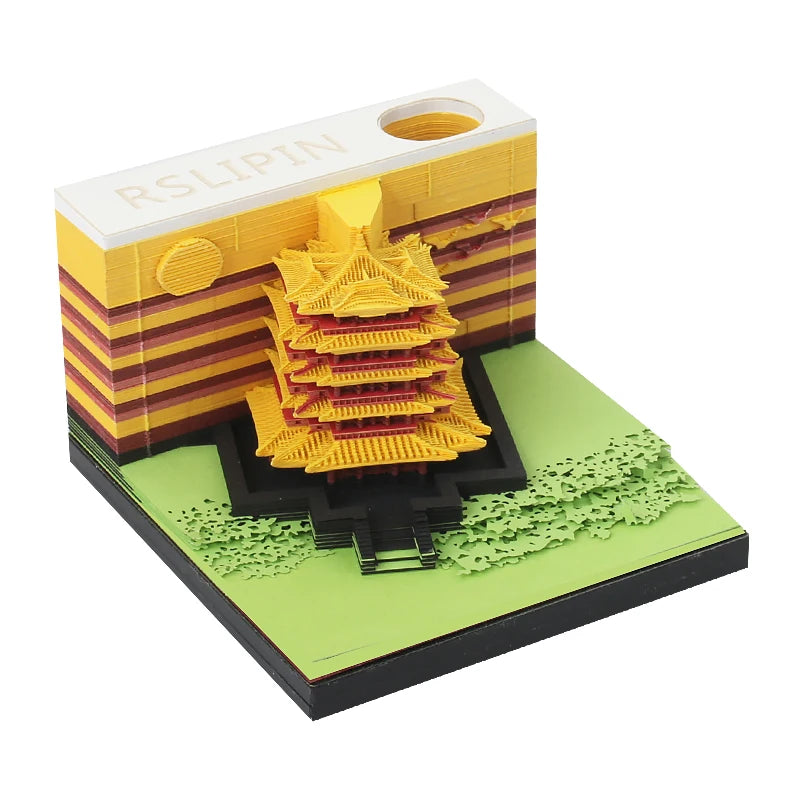 RSLIPIN 3D Paper Layered Funny Promo Memo Pad Building Block Shaped Memo Pad for Corporate Giveaways MegaBDM