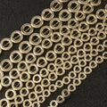 Wholesale Natural Semi Gemstone Loose Round 8/10/12/14MM Loop Shape 9K Gold Plated Hematite Stone Beads for Jewelry Making
