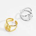 Women's 18K Gold Plated Open Adjustable Irregular 925 Sterling Silver Chunky Twisted Rope Knot Rings Wedding Anniversary Parties