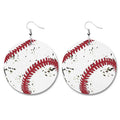 Sport Round Waterdrop Heart Basketball Soccer Football Baseball Softball Volleyball Pu Leather Earrings