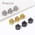 9/11/13MM 18K Gold Plated Brass Crown Beads Caps Tassel Caps DIY Earrings Charms Jewelry Components Jewelry Findings Components