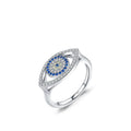 Spot Goods Direct Sale 925 Sterling Silver Hollow Full Diamond Devil's Eye Ring Fashion Fine Jewelry