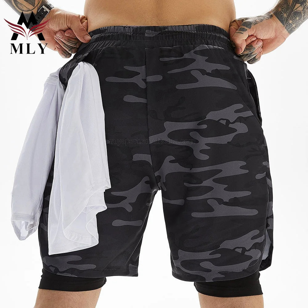 Men's Custom Logo Gym Shorts with Elastic Waist 5 Inch 2-in-1 Summer Fitness Towel Loop Design and Pockets
