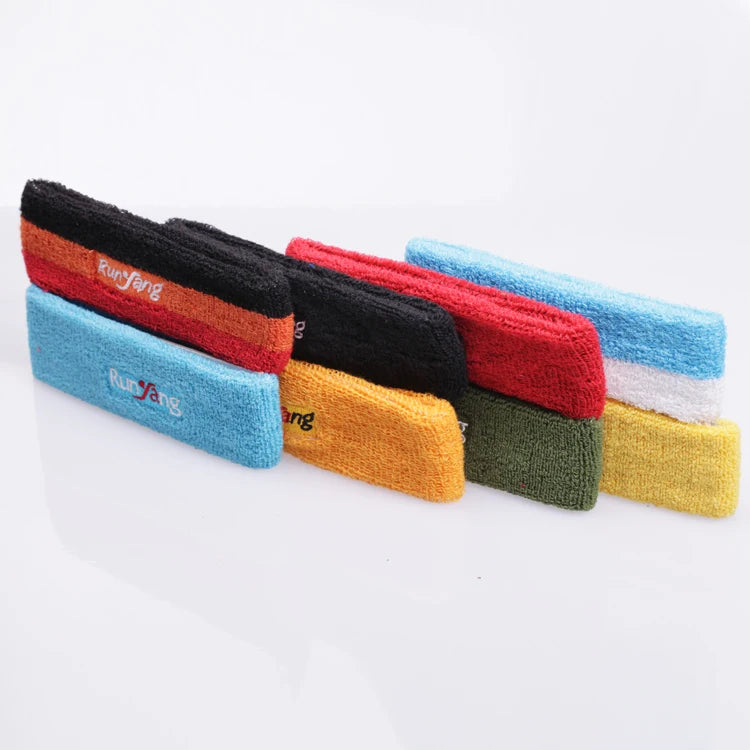 Custom Logo Sports Sweatband Terry Cloth Headband for Men Women Basketball Tennis Running Gym Fitness Absorbent Cotton Head Band